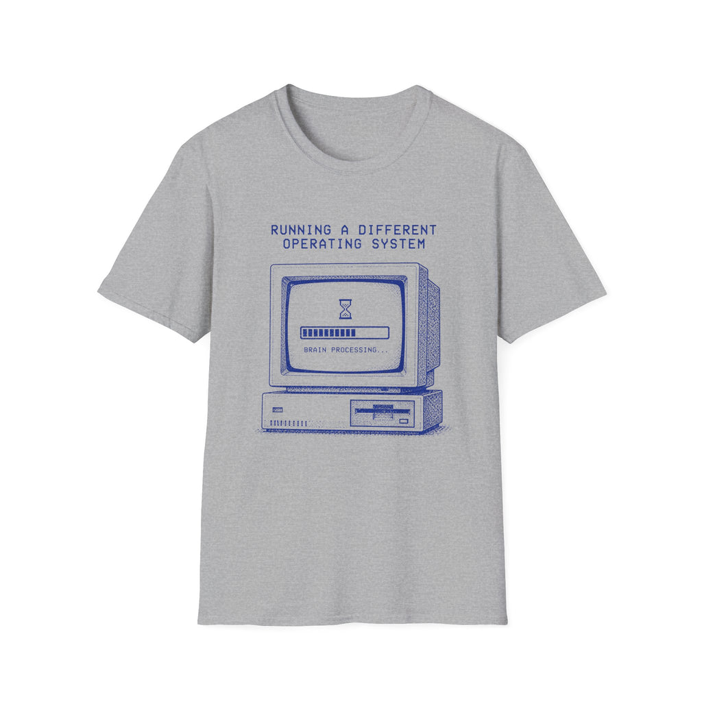 Running on a Different Operating System - Brain Processing T-shirt