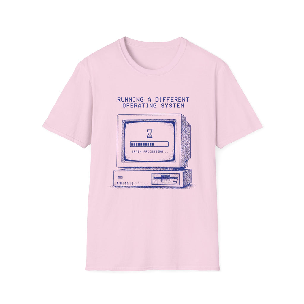Running on a Different Operating System - Brain Processing T-shirt