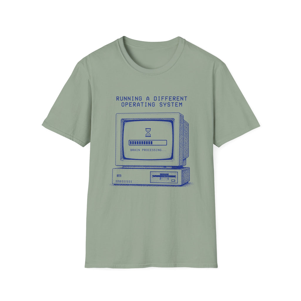 Running on a Different Operating System - Brain Processing T-shirt